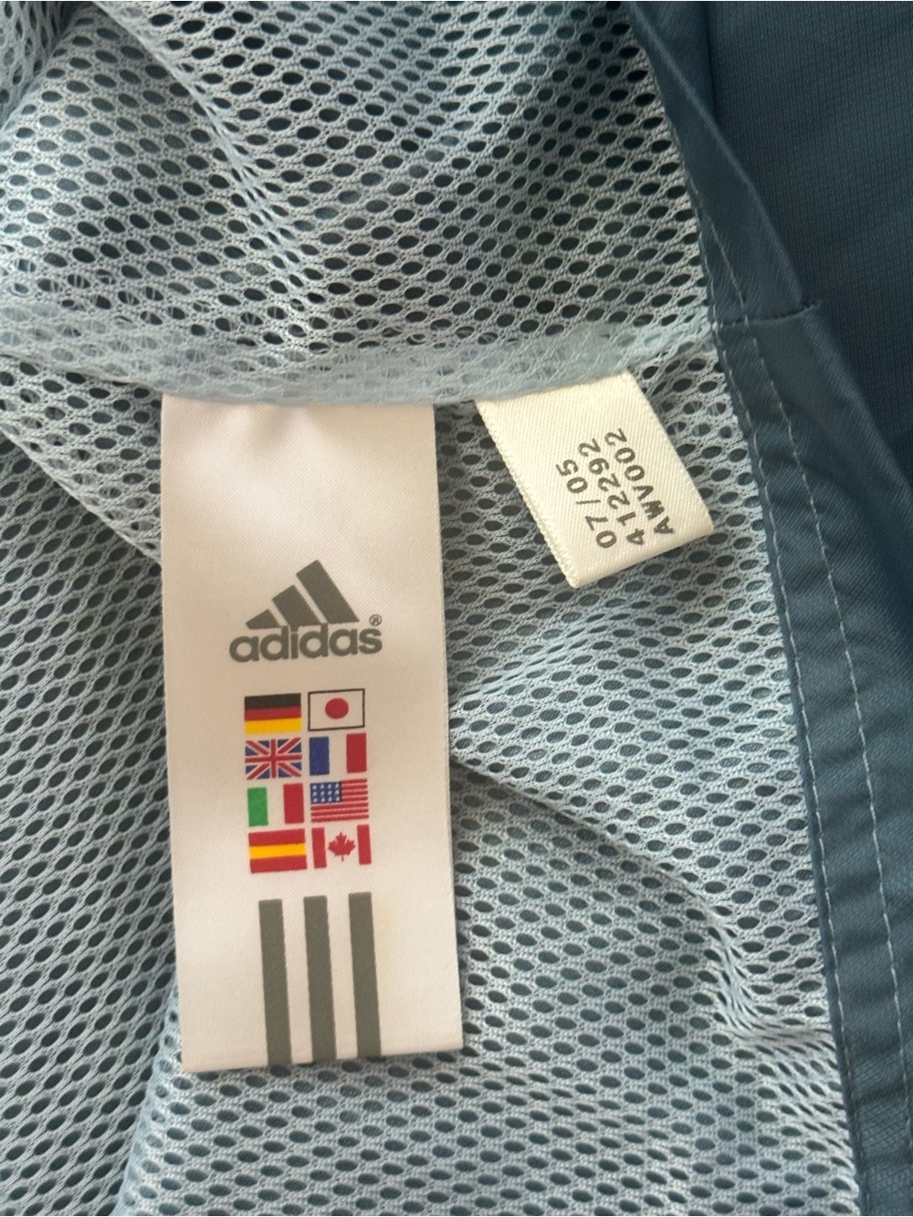 Adidas Men's Vintage Y2K Teal & Light Blue Windbreaker Jacket, L - Picture 9 of 9